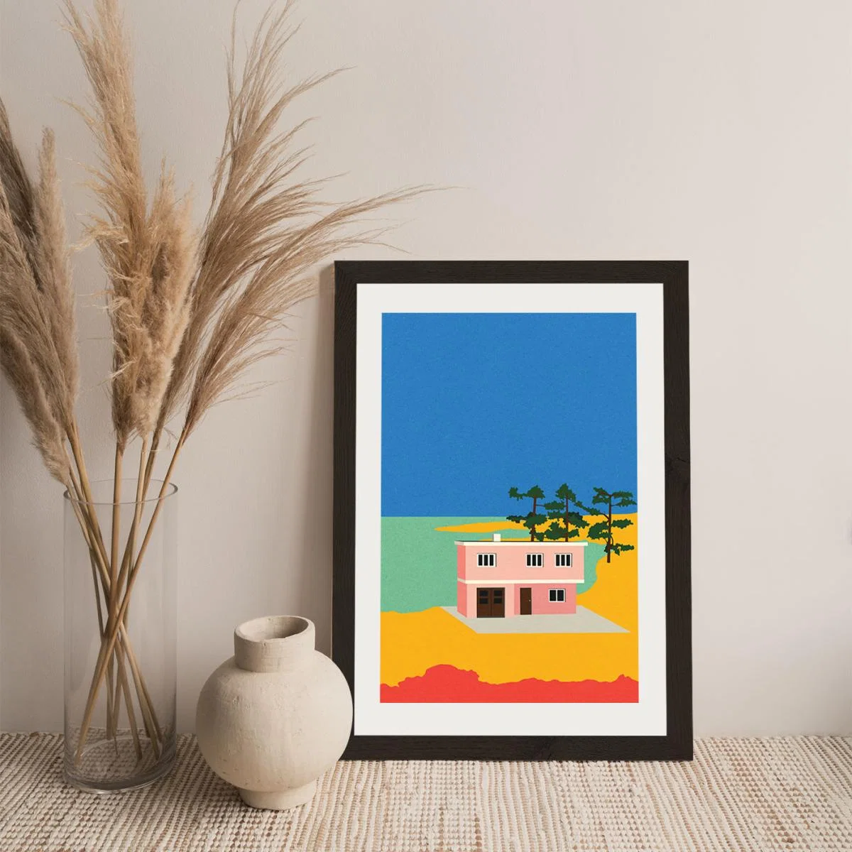 Modern House By The Sea Art Print Black Frame – image 2