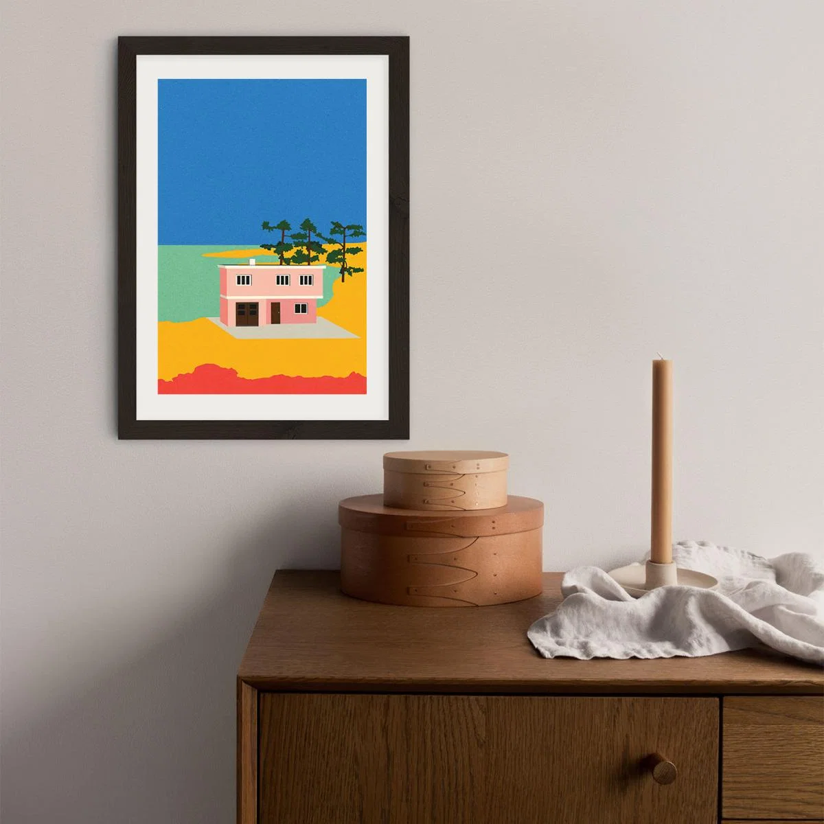 Modern House By The Sea Art Print Black Frame – image 3