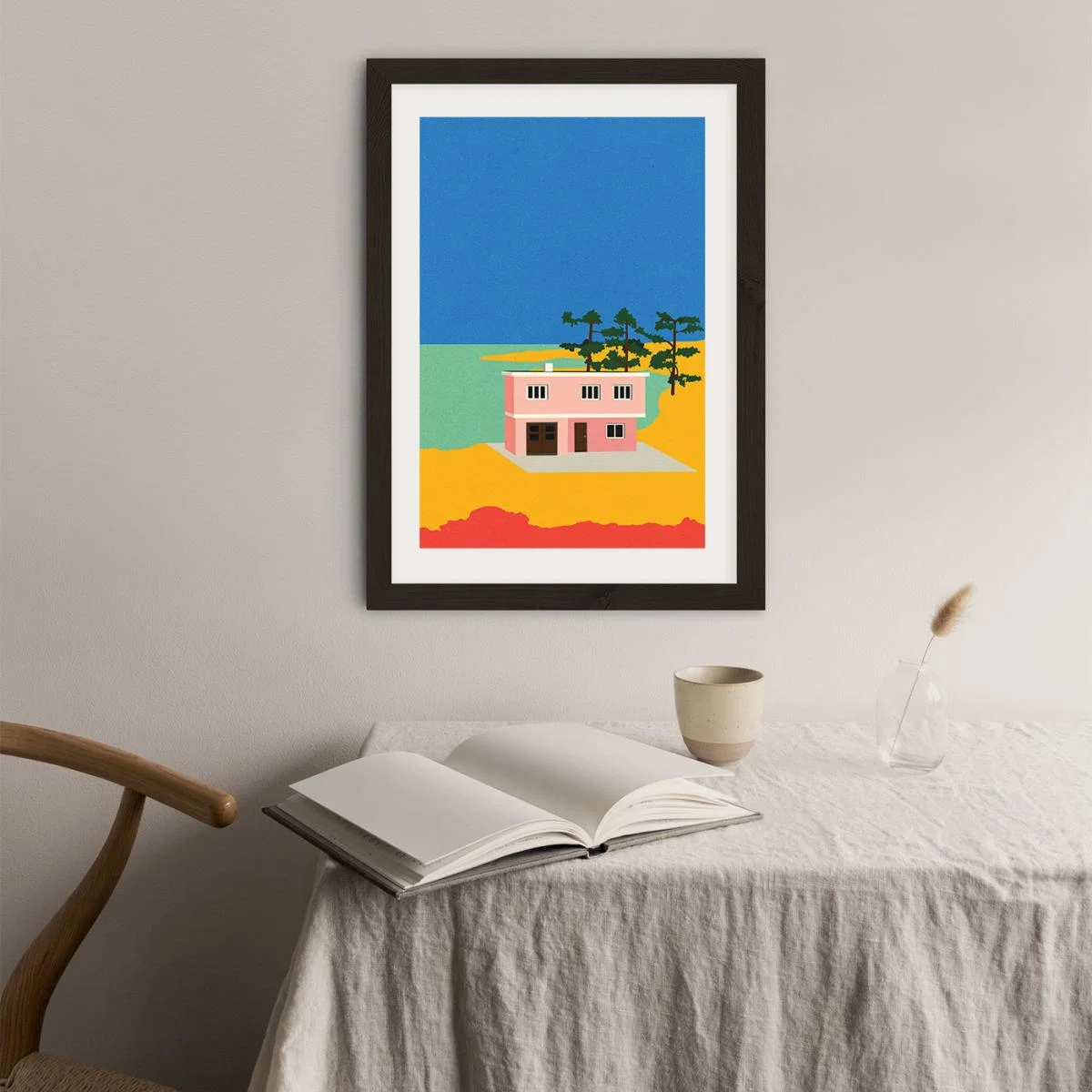 Modern House By The Sea Art Print Black Frame – image 4