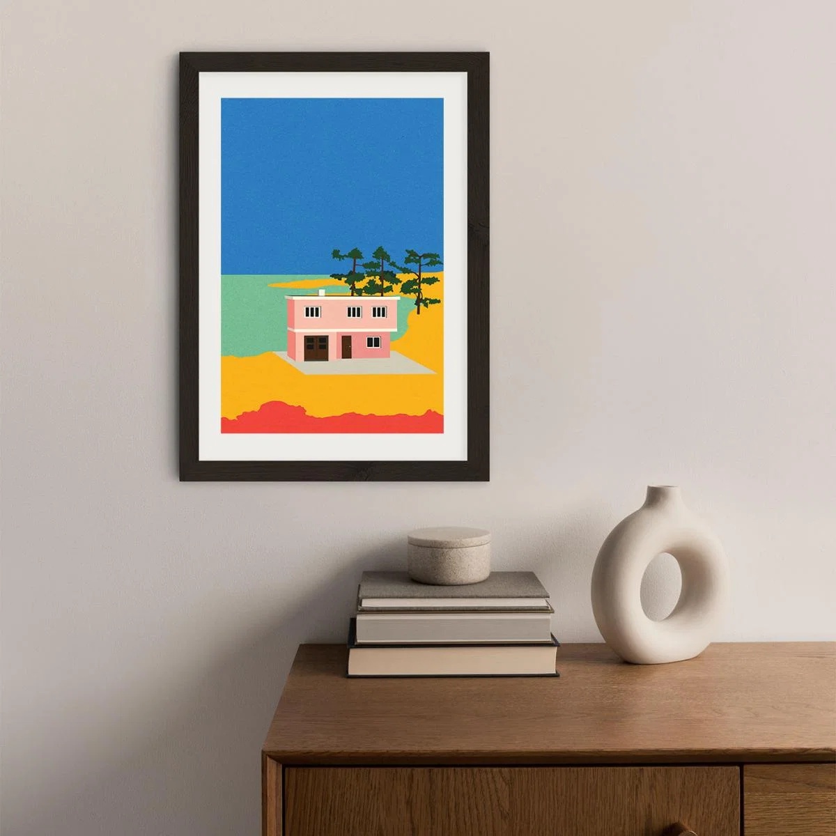 Modern House By The Sea Art Print Black Frame – image 6