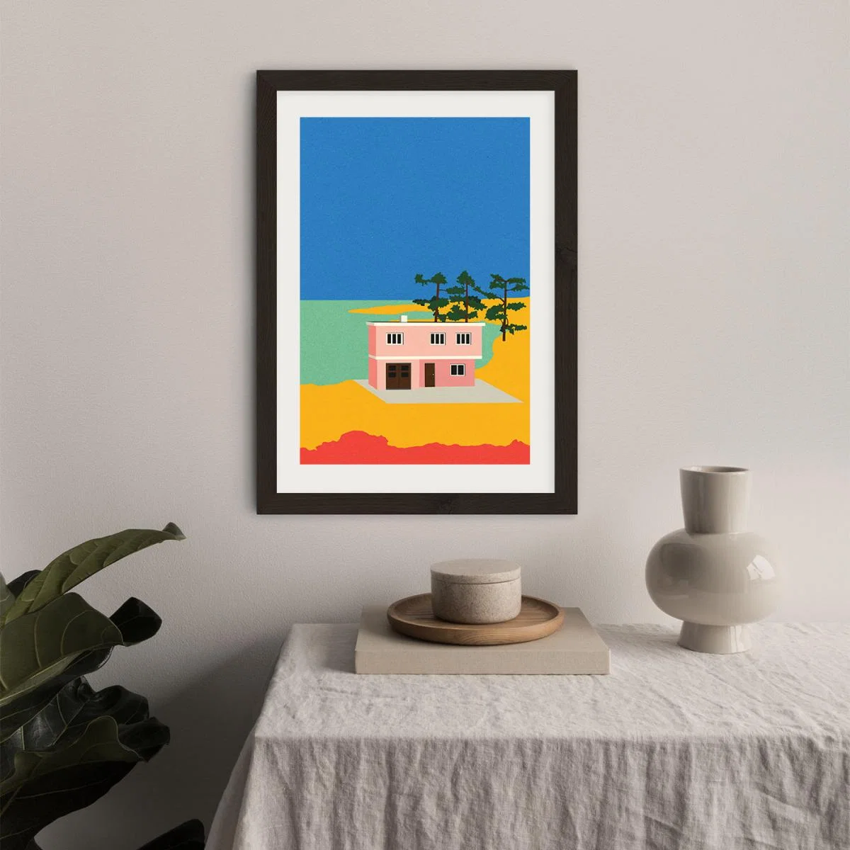 Modern House By The Sea Art Print Black Frame – image 7