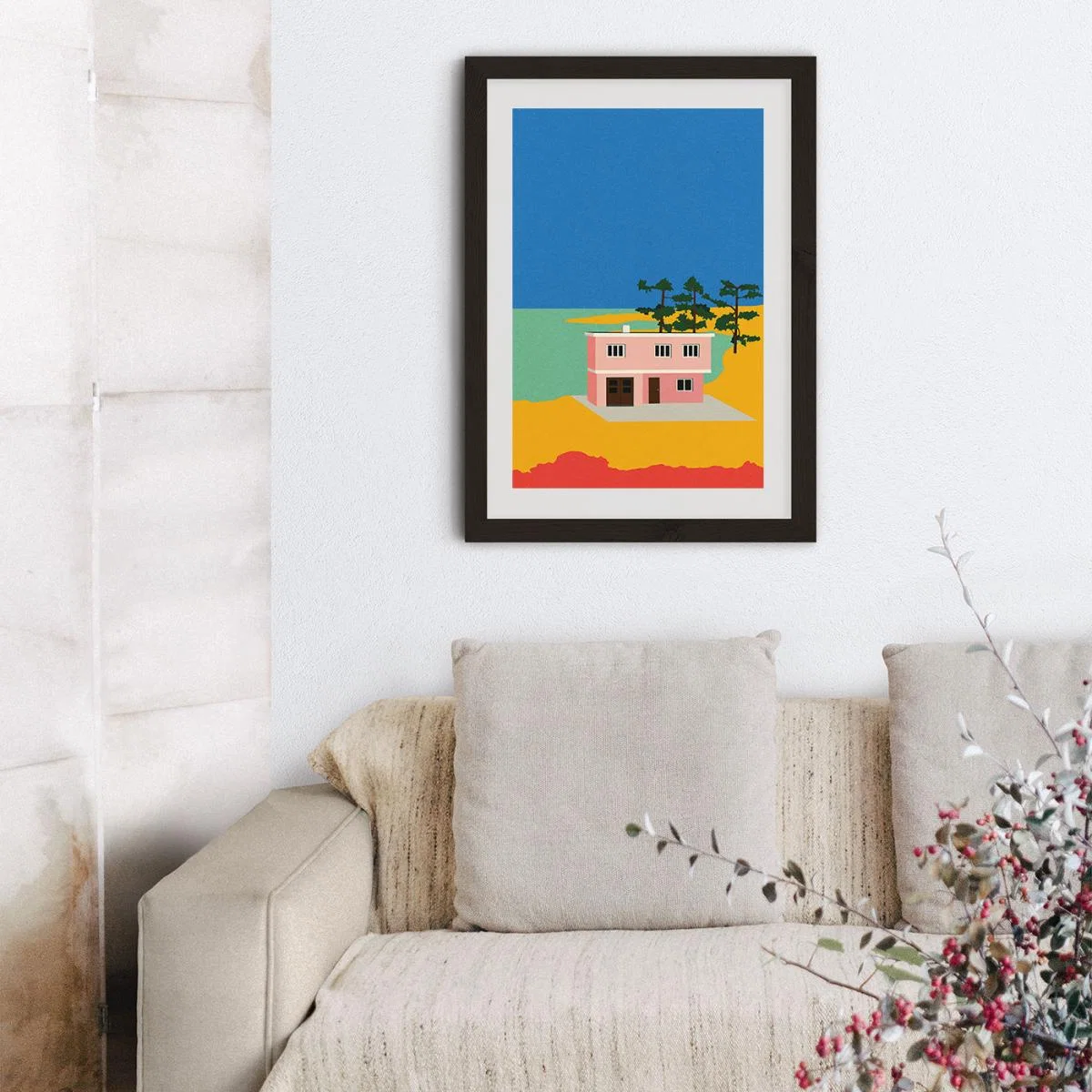 Modern House By The Sea Art Print Black Frame – image 9