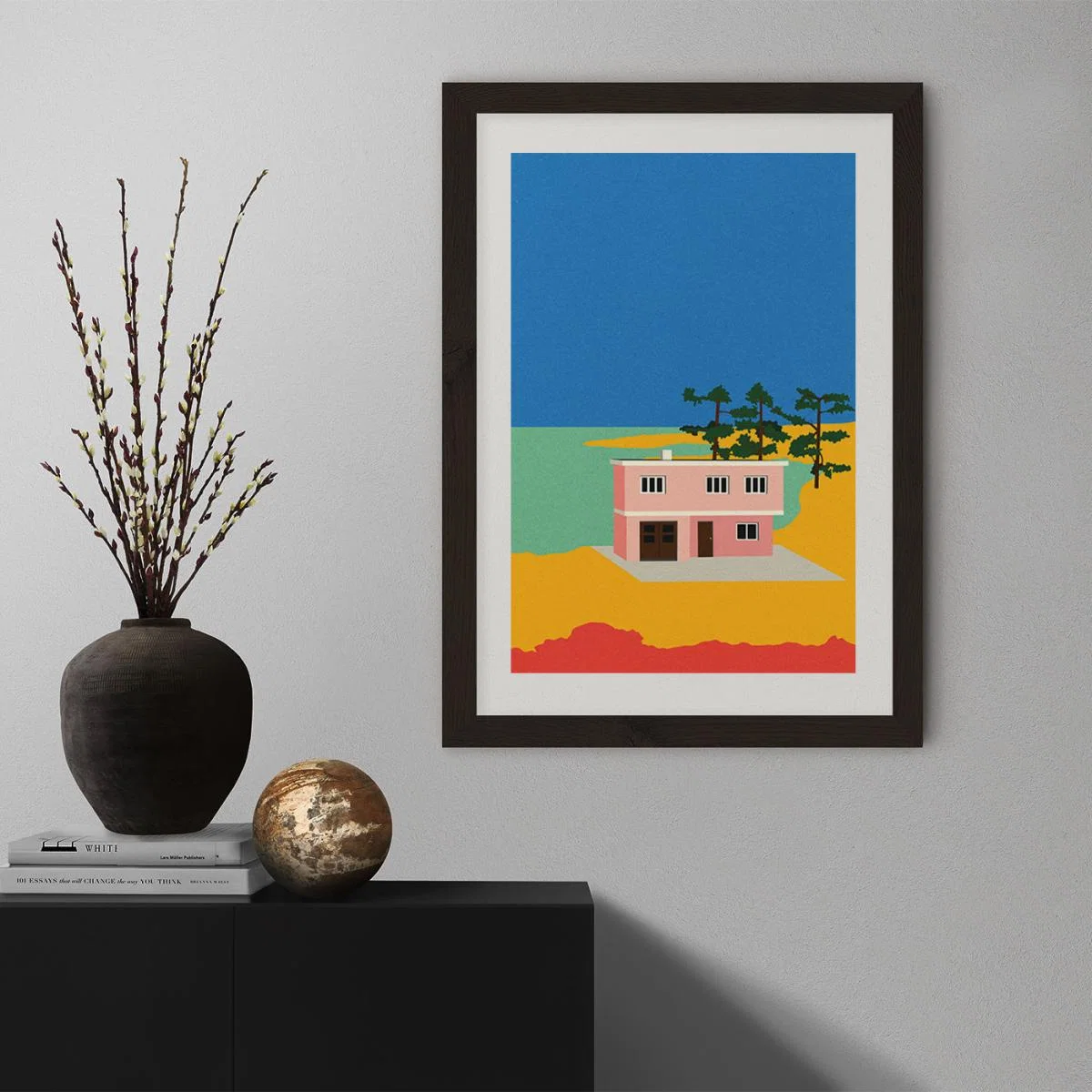 Modern House By The Sea Art Print Black Frame – image 10