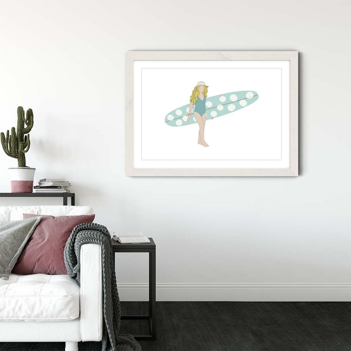 Droplet Art Print White Frame – image 3