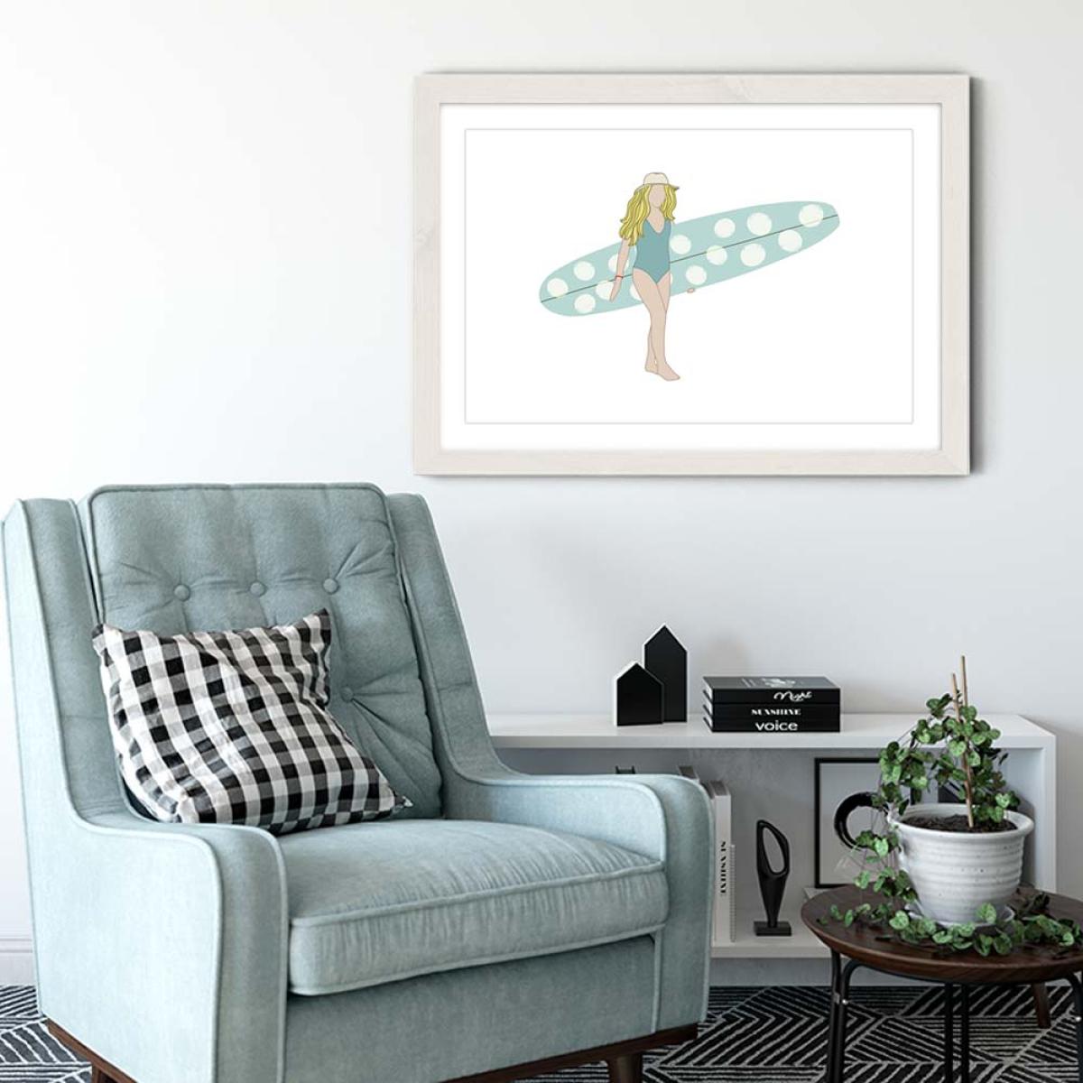 Droplet Art Print White Frame – image 4
