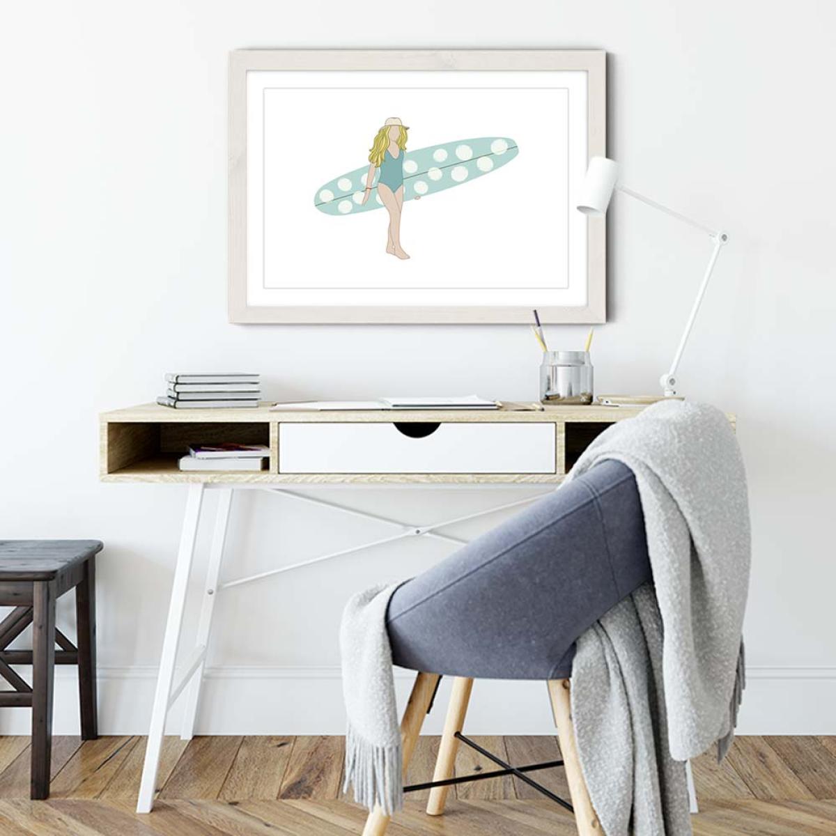 Droplet Art Print White Frame – image 5