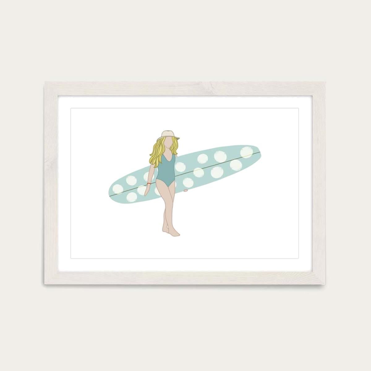 Droplet Art Print White Frame – image 1
