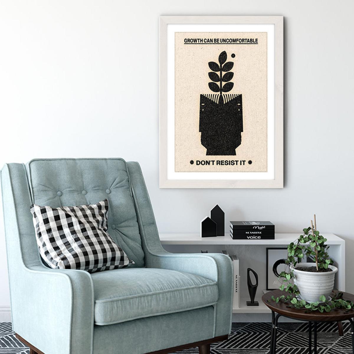 Growth can be Uncomfortable Art Print White Frame – image 3