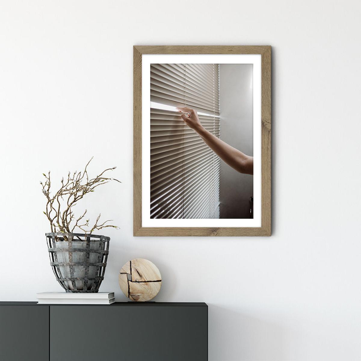 Window Blinds Art Print Oak Frame – image 2