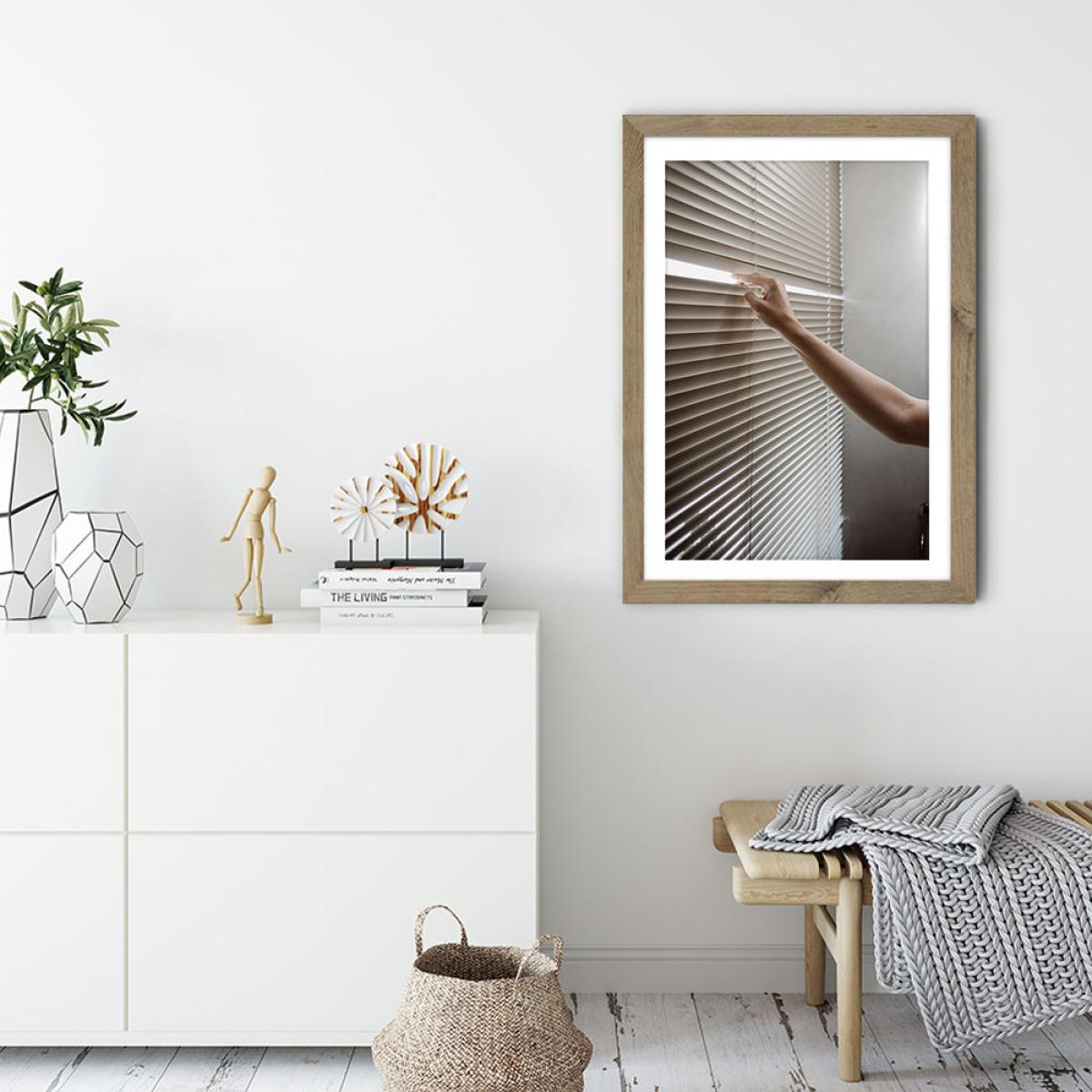 Window Blinds Art Print Oak Frame – image 3