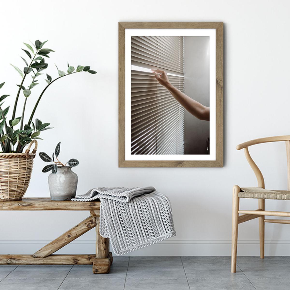 Window Blinds Art Print Oak Frame – image 4