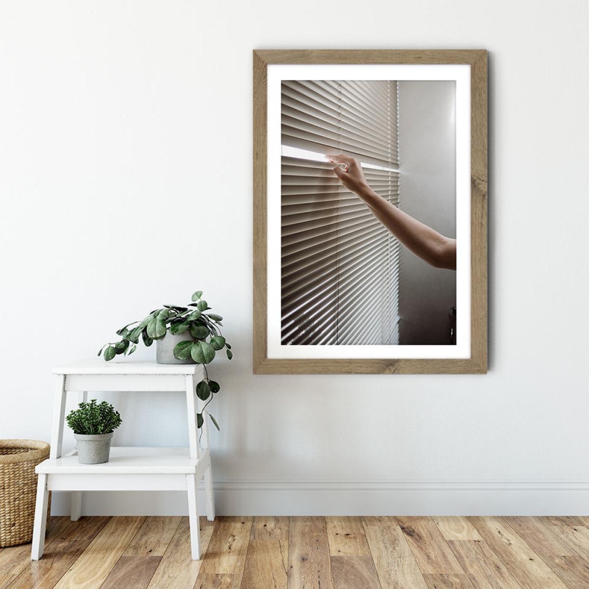 Window Blinds Art Print Oak Frame – image 5