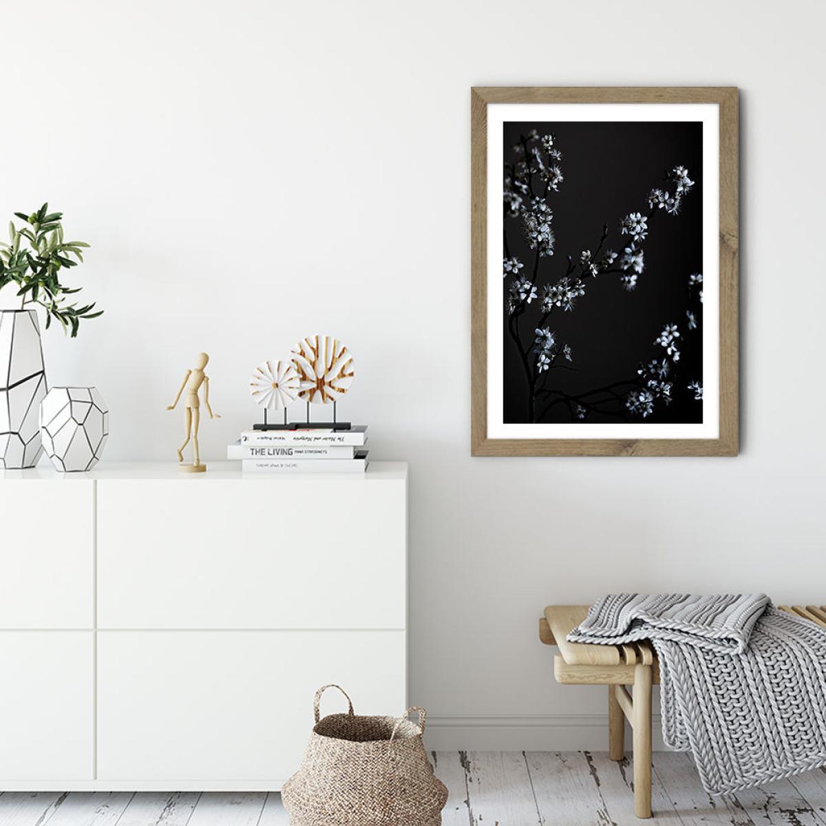 Moody Flower Beauty Art Print Oak Frame – image 3