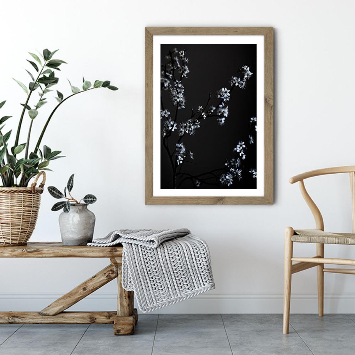 Moody Flower Beauty Art Print Oak Frame – image 4