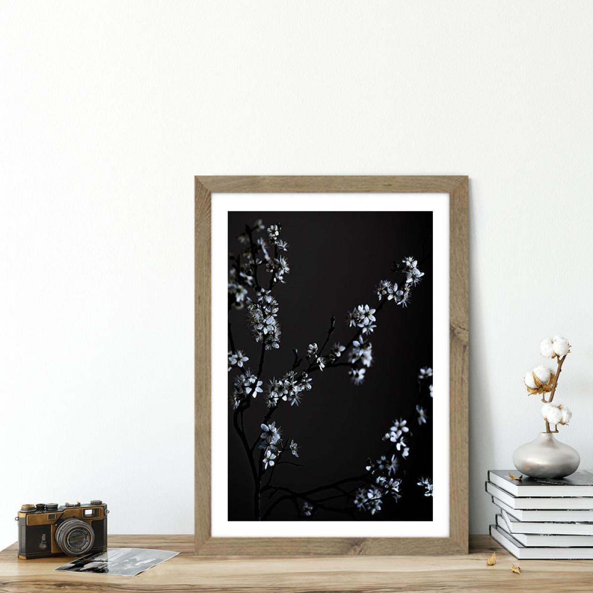 Moody Flower Beauty Art Print Oak Frame – image 5