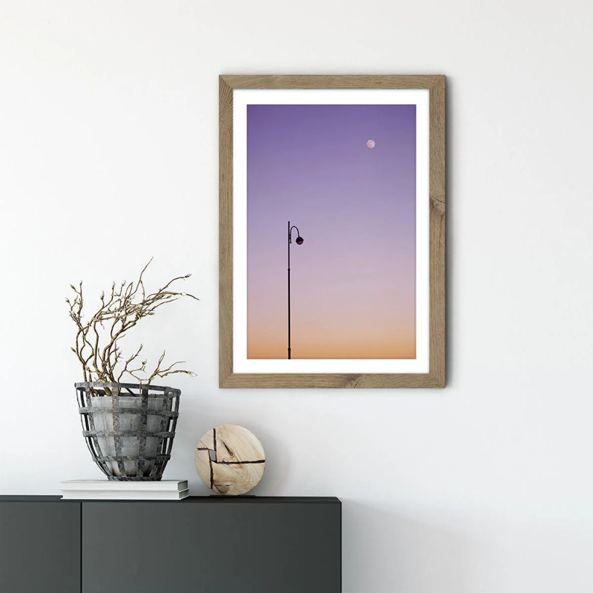 Moonlight Art Print Oak Frame – image 2