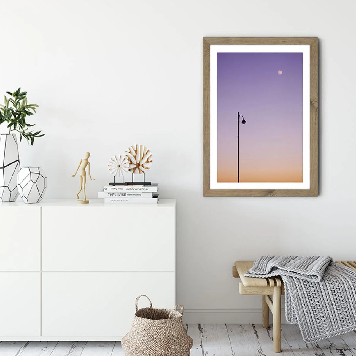 Moonlight Art Print Oak Frame – image 3