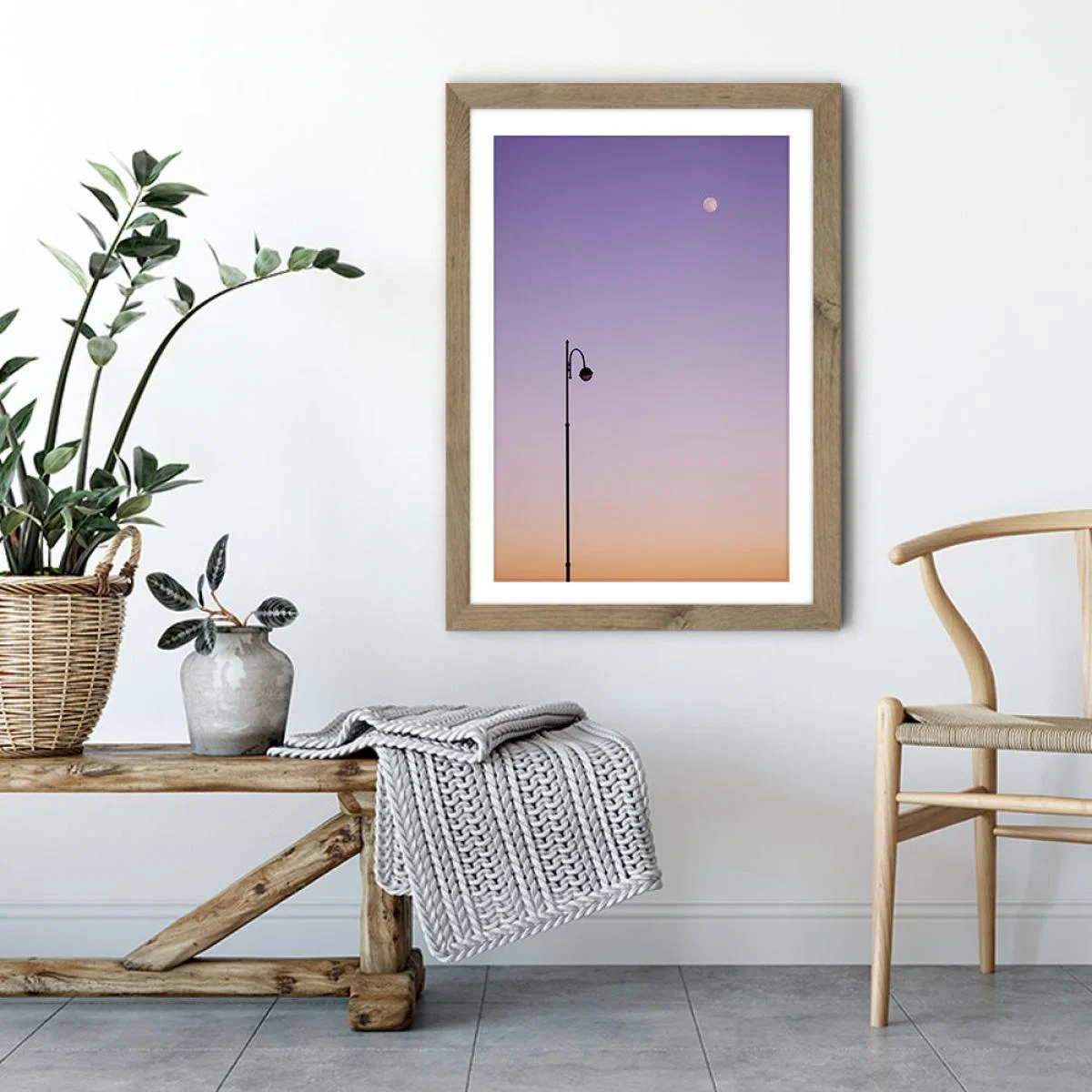 Moonlight Art Print Oak Frame – image 4