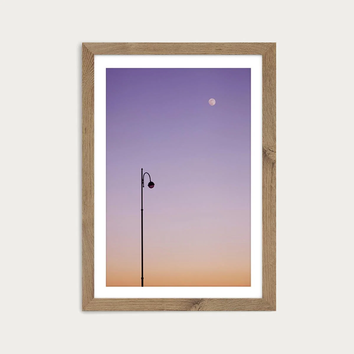 Moonlight Art Print Oak Frame – image 1