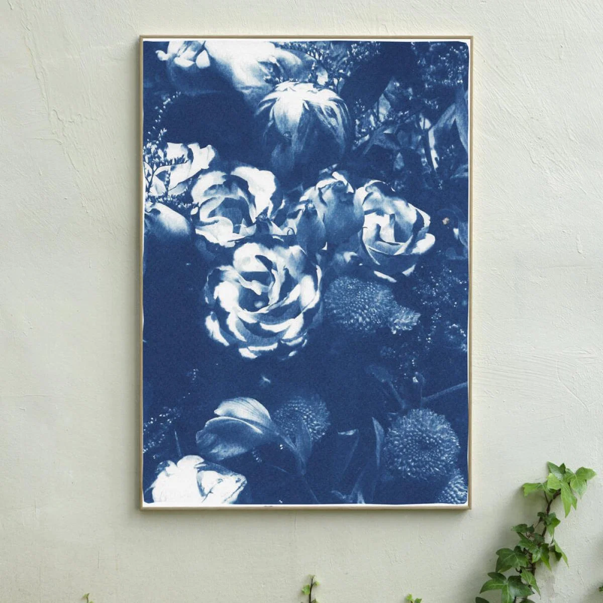 Blue Flowers Bouquet Handmade Cyanotype Art Print – image 3