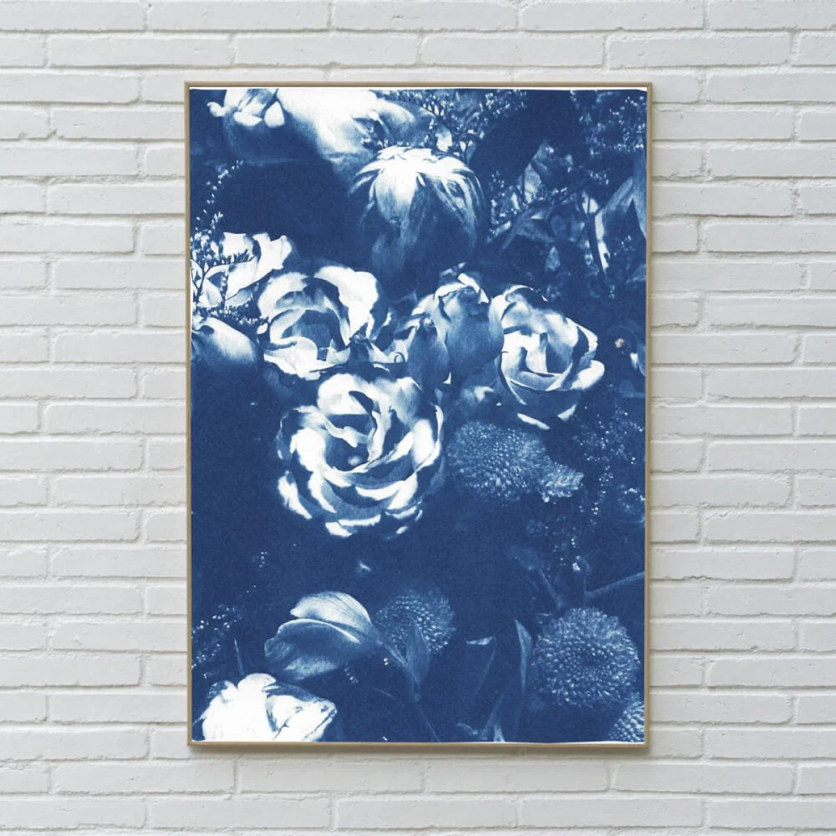 Blue Flowers Bouquet Handmade Cyanotype Art Print – image 4