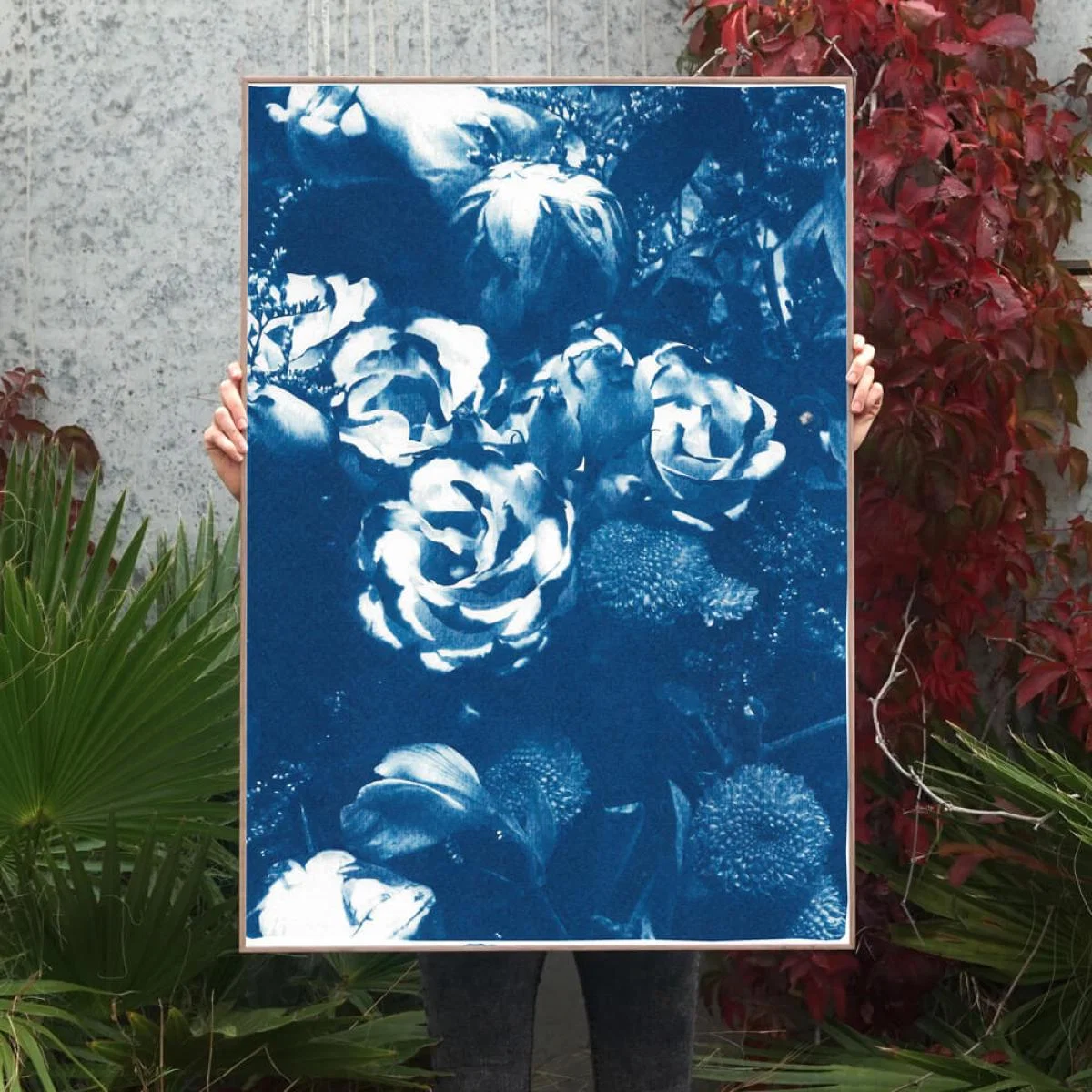 Blue Flowers Bouquet Handmade Cyanotype Art Print – image 5