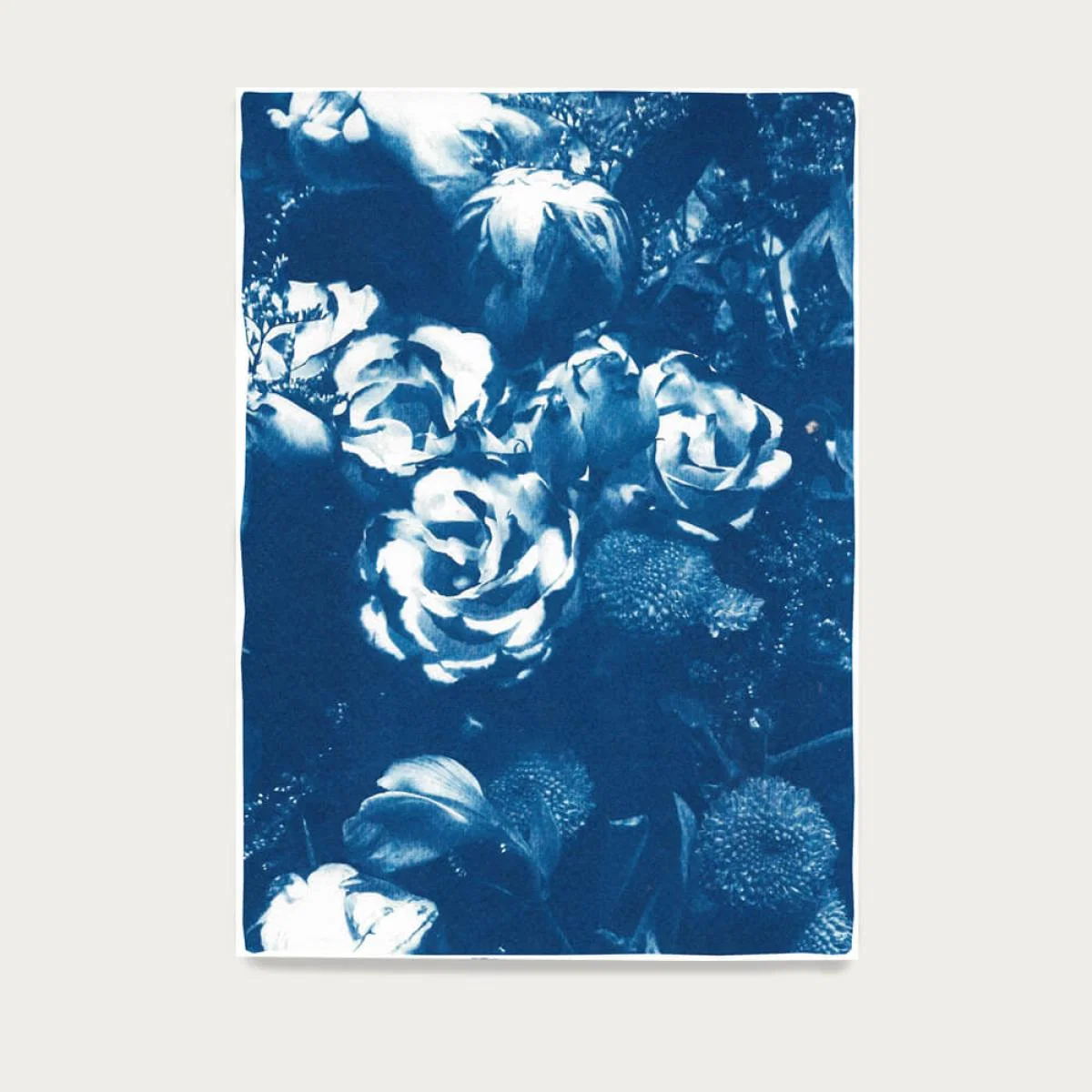 Blue Flowers Bouquet Handmade Cyanotype Art Print – image 1