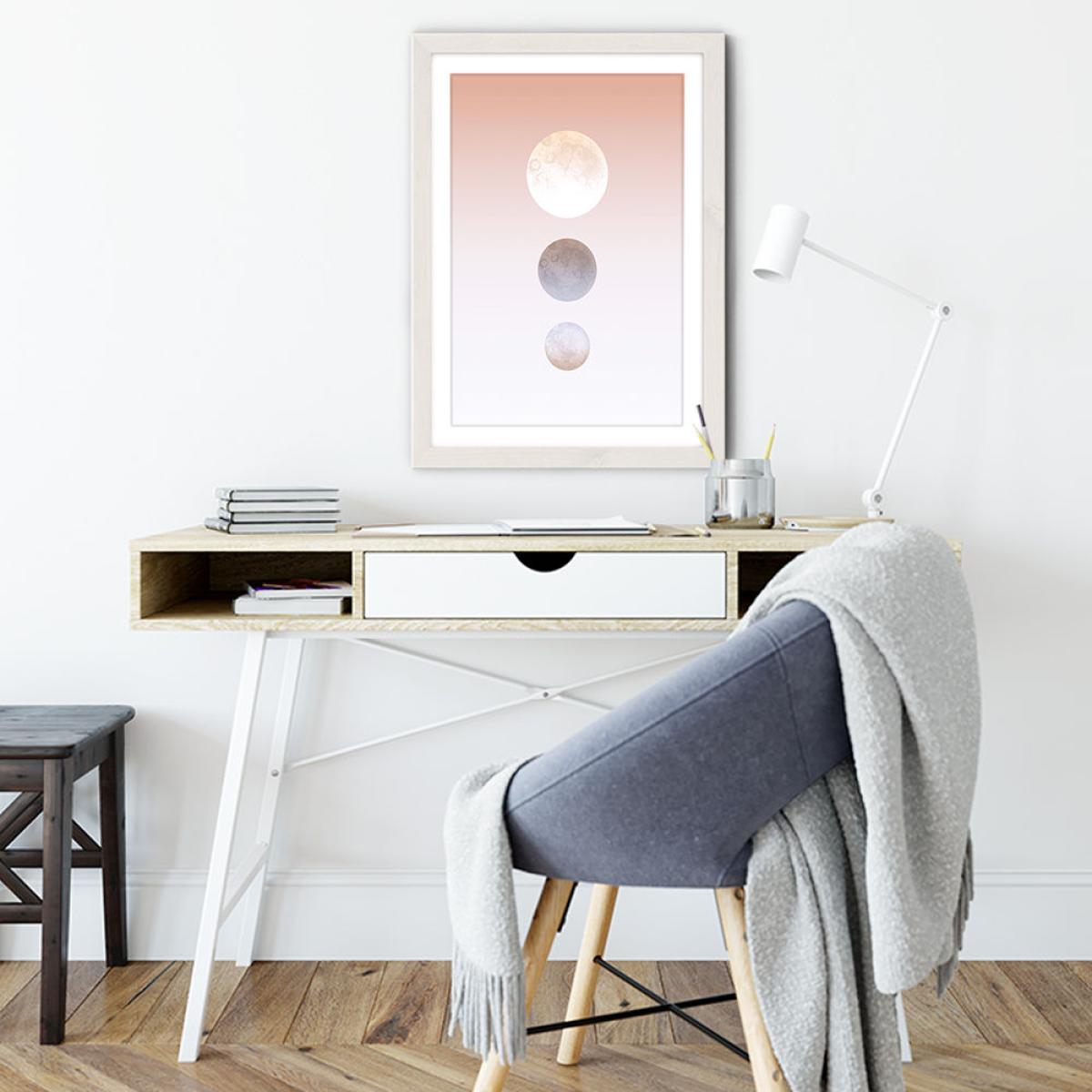 Moon Triplet Art Print White Frame – image 5