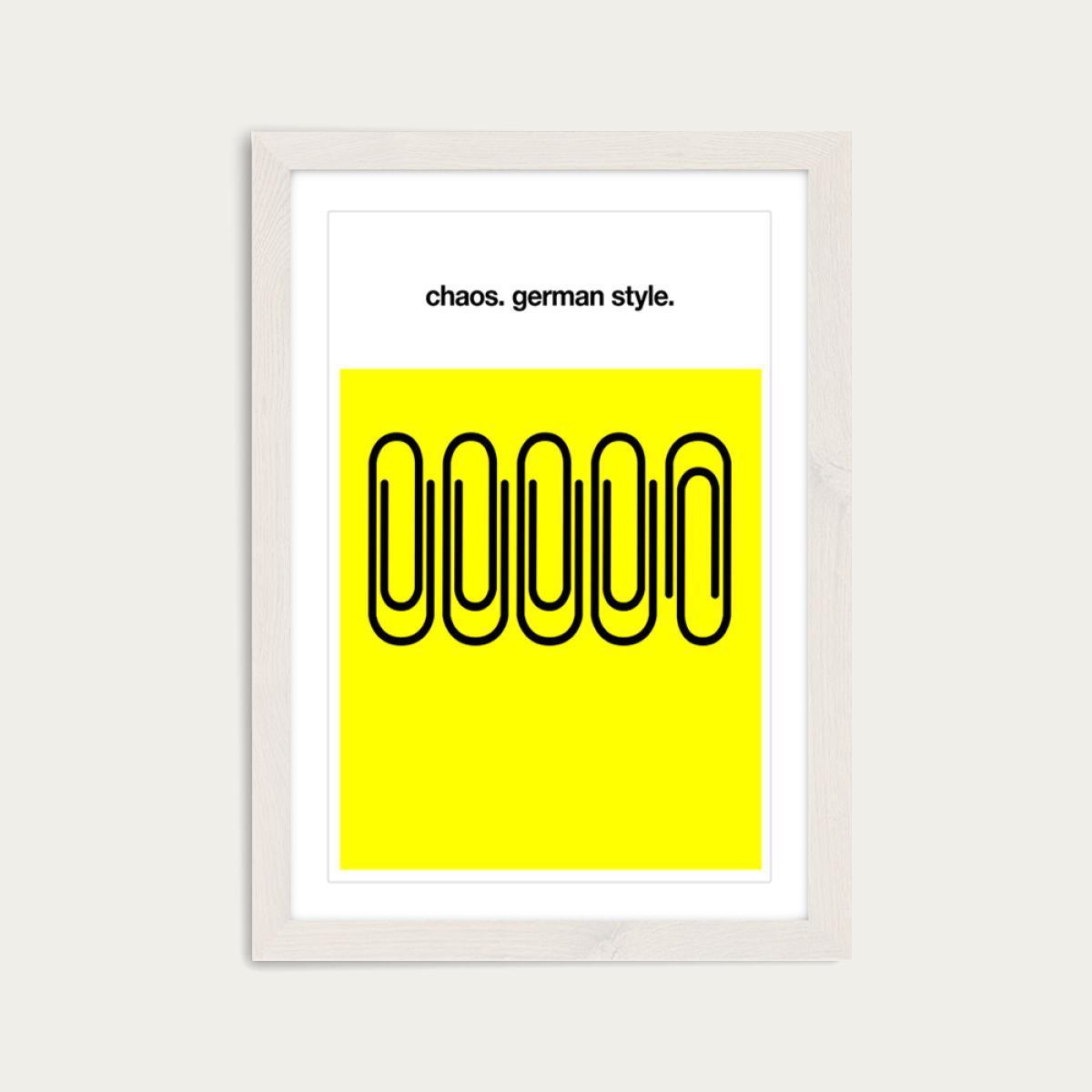 German Chaos Art Print White Frame