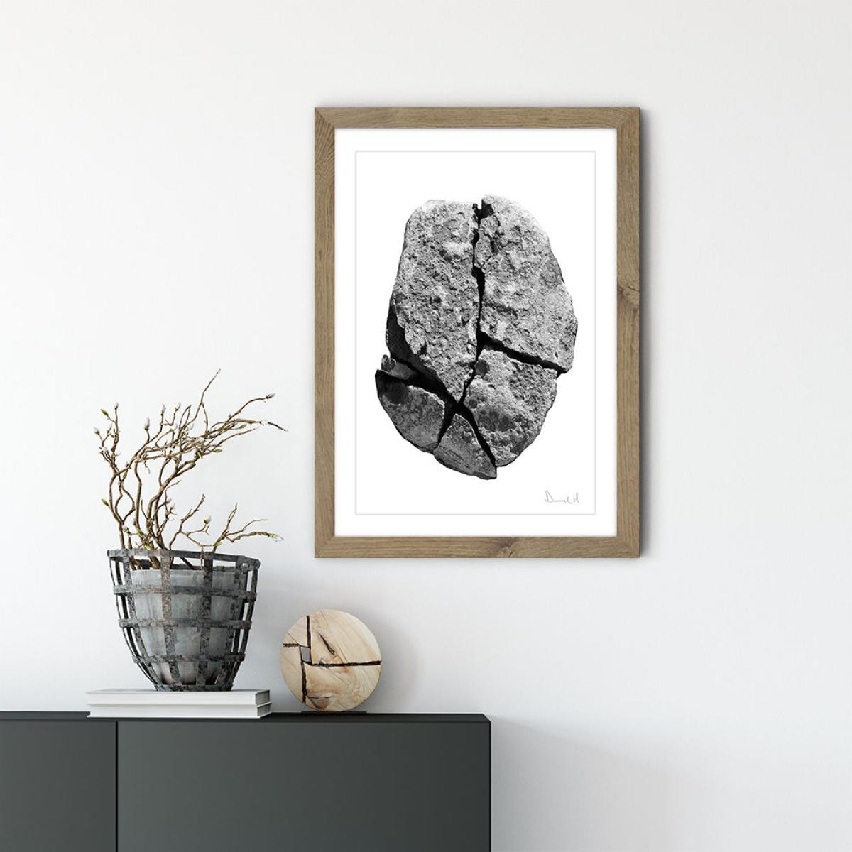 Busted Rock Art Print Oak Frame – image 2
