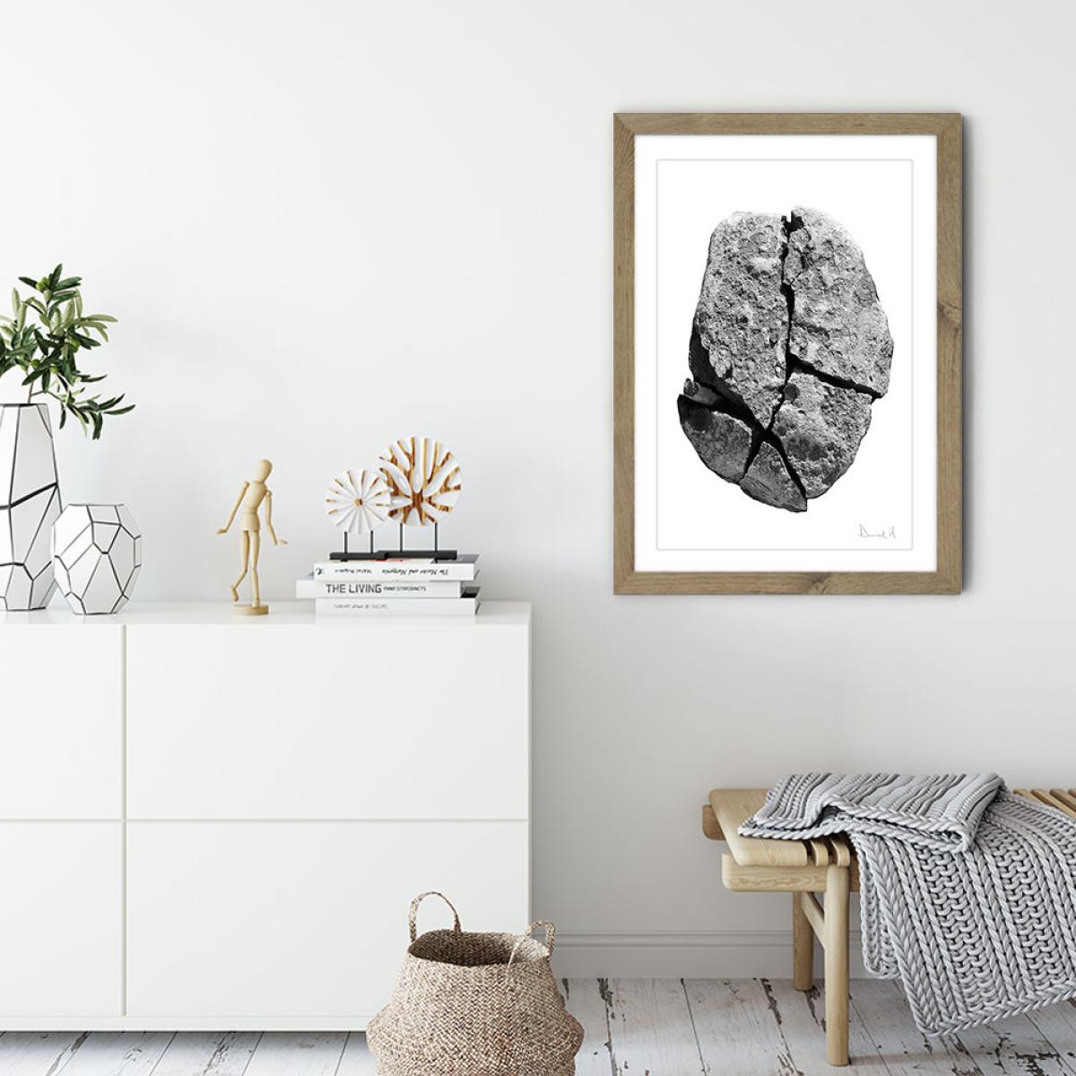 Busted Rock Art Print Oak Frame – image 3