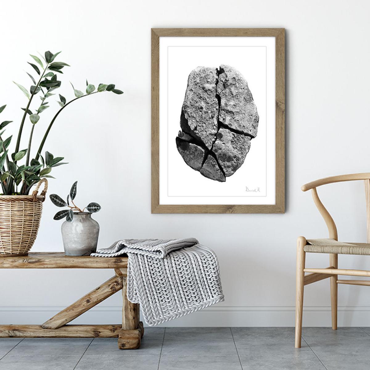 Busted Rock Art Print Oak Frame – image 4