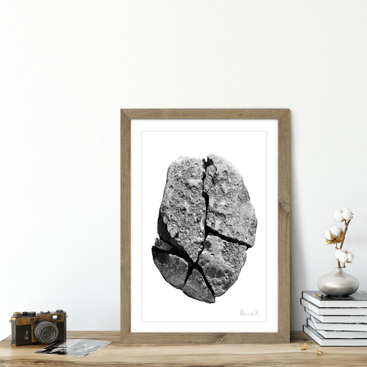 Busted Rock Art Print Oak Frame – image 5