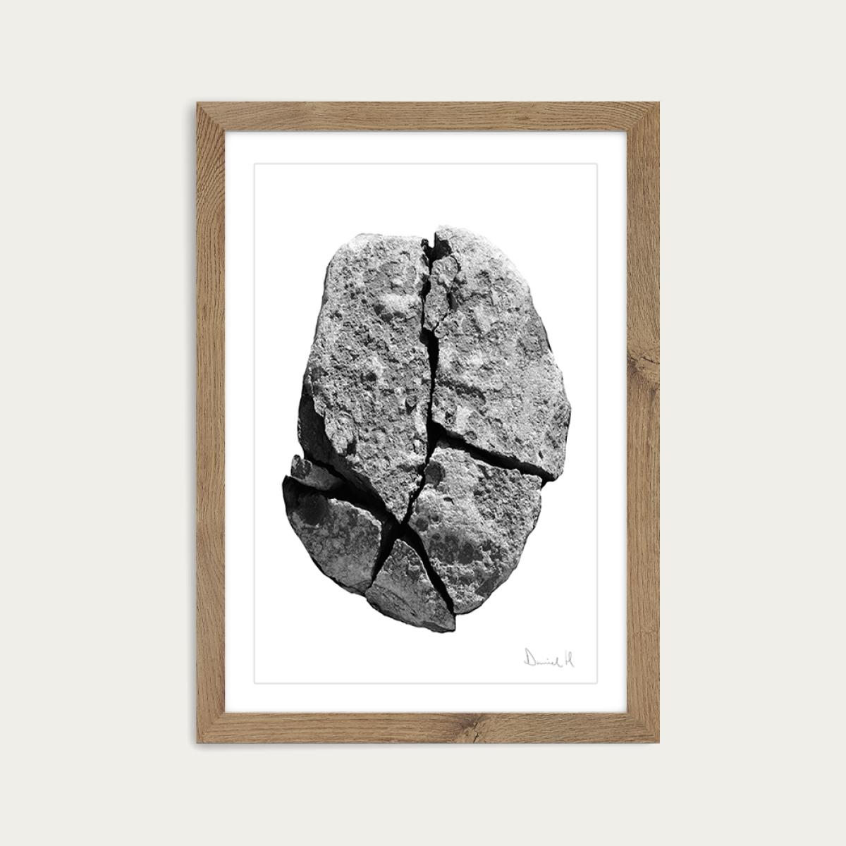 Busted Rock Art Print Oak Frame – image 1