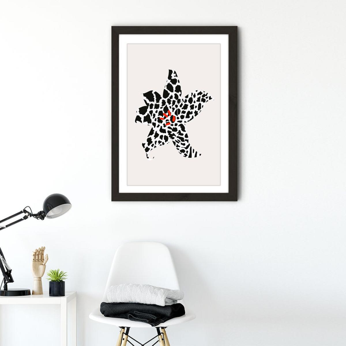 Zebra Blossom Art Print Black Frame – image 2