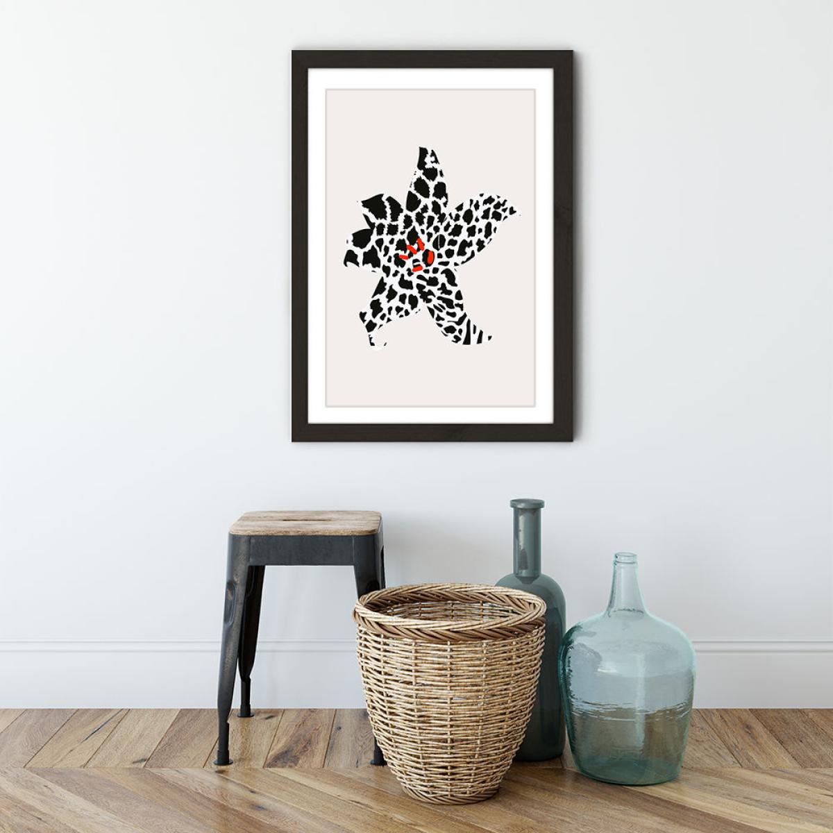 Zebra Blossom Art Print Black Frame – image 3