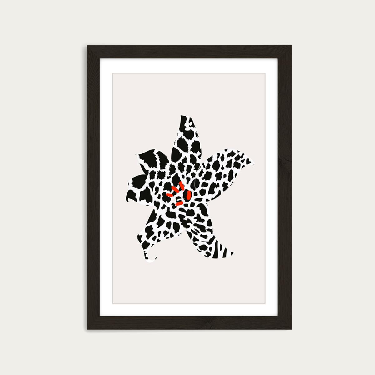 Zebra Blossom Art Print Black Frame – image 1