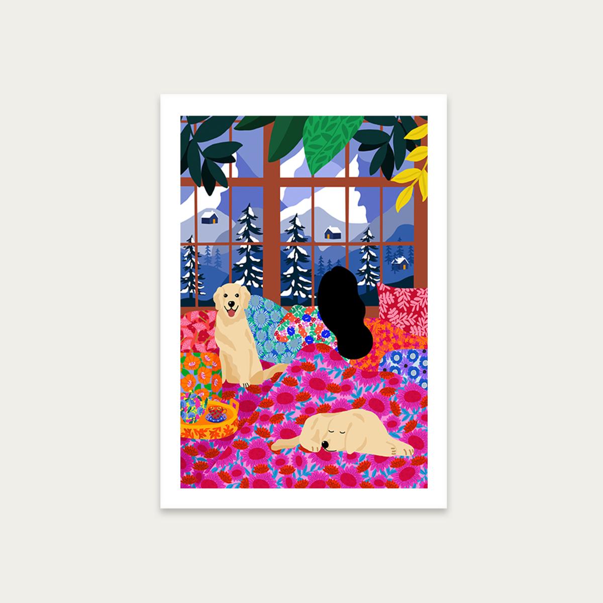 In Bed Looking At The View Art Print Unframed