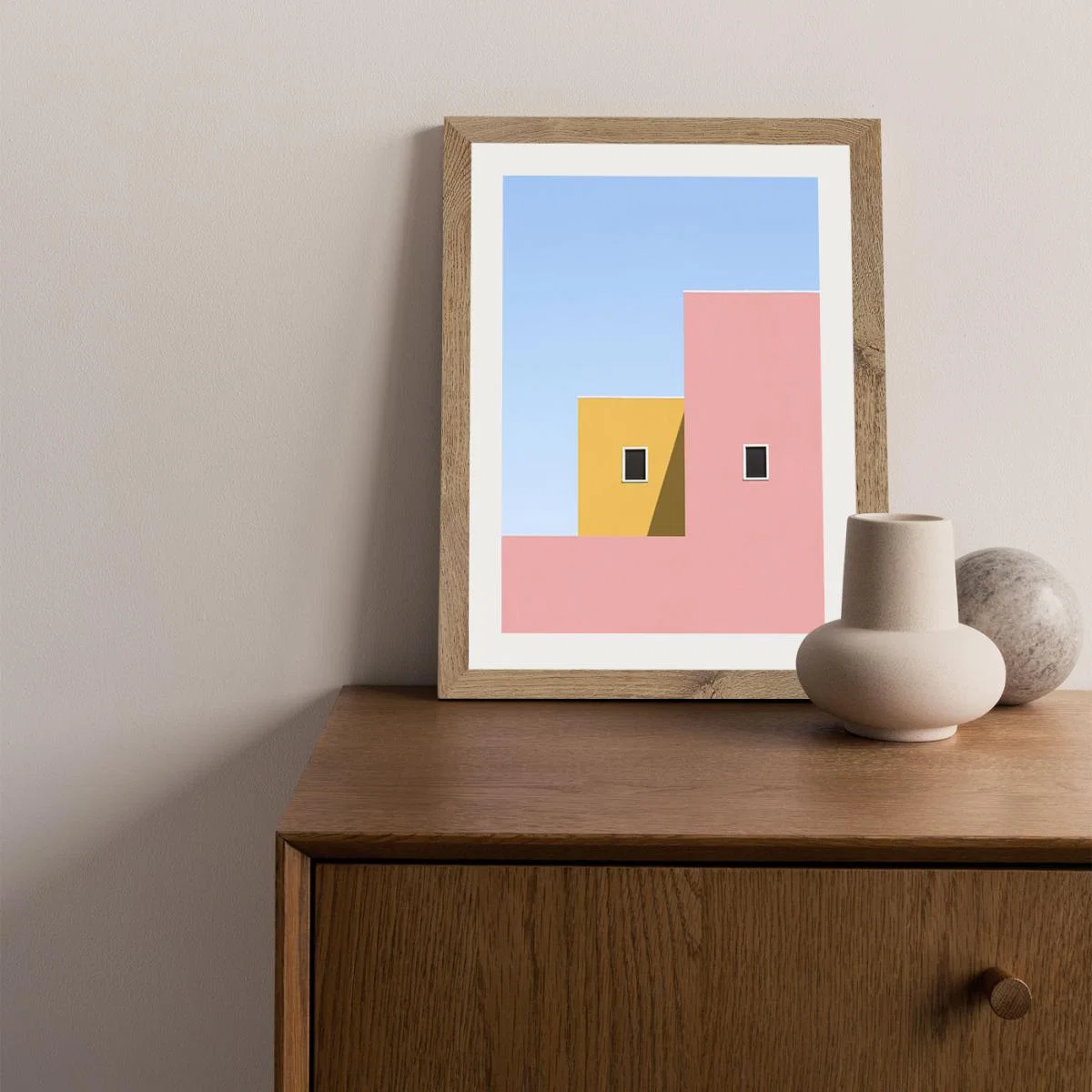 Faceade Art Print Oak Frame – image 2