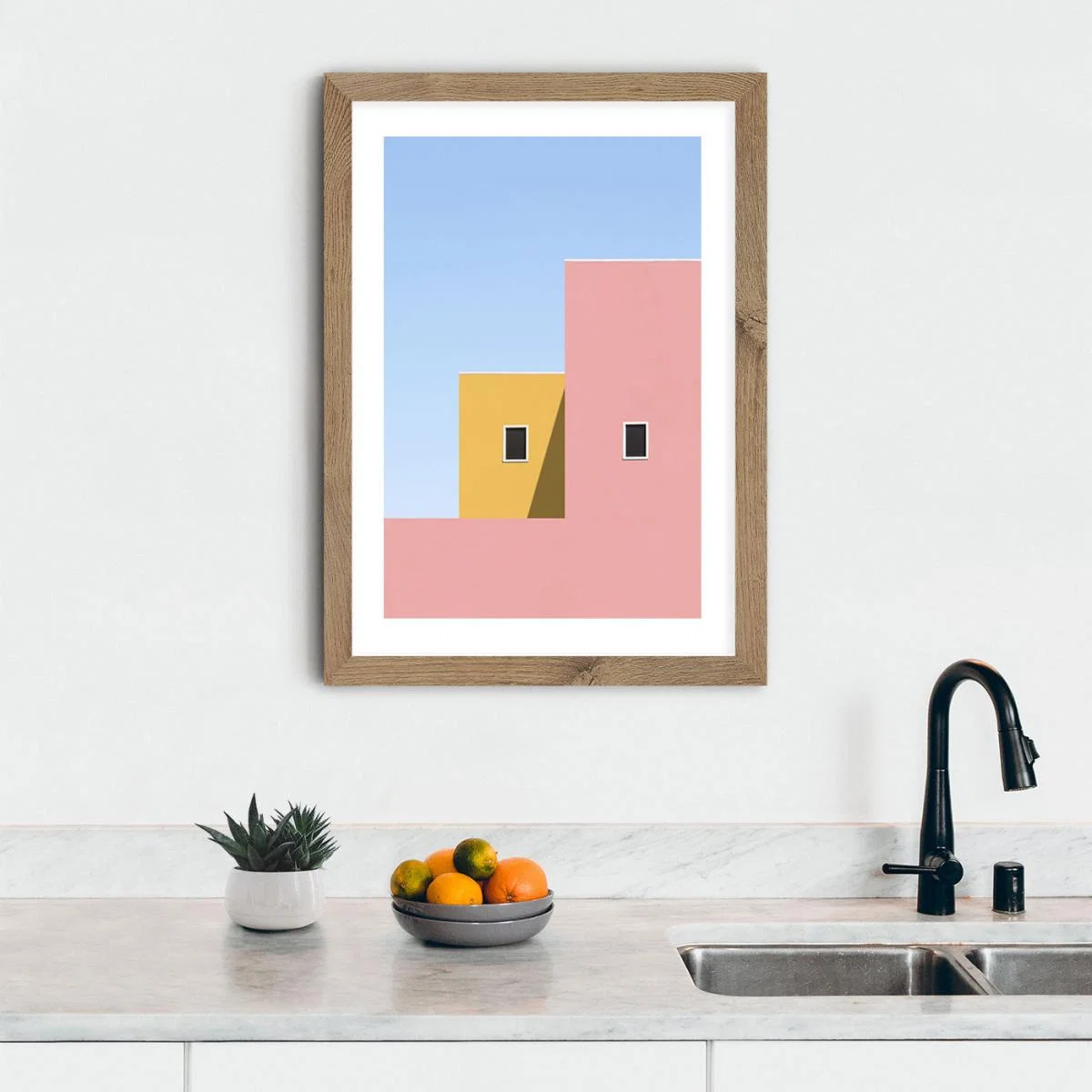 Faceade Art Print Oak Frame – image 8