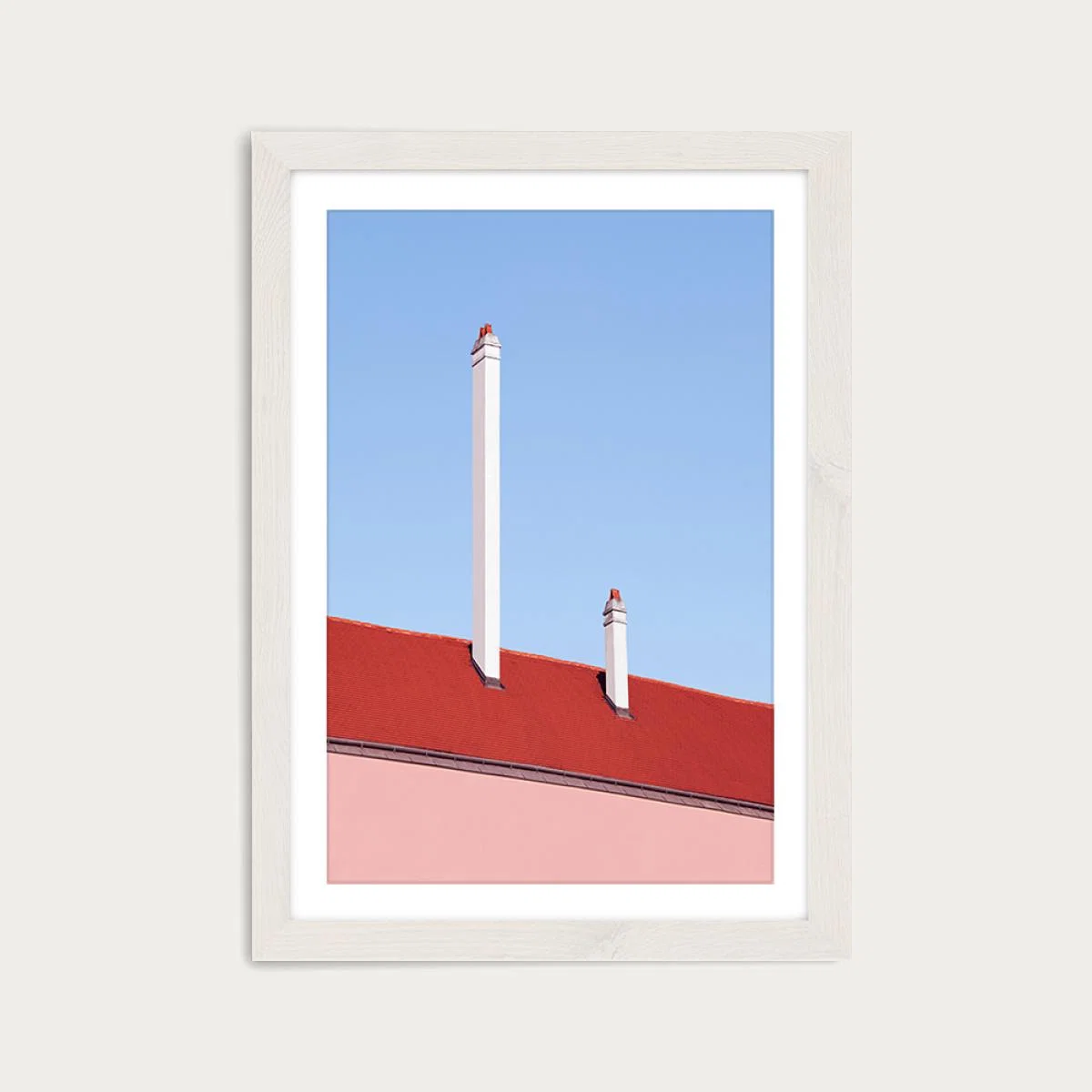 Trombone Roof Art Print White Frame – image 1