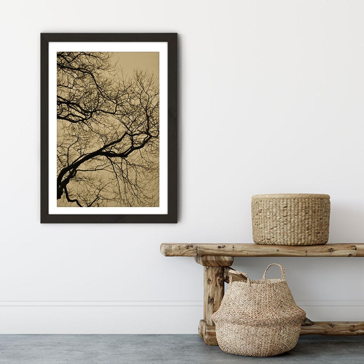 Golden Hour Abstract Branches Art Print Black Frame – image 6