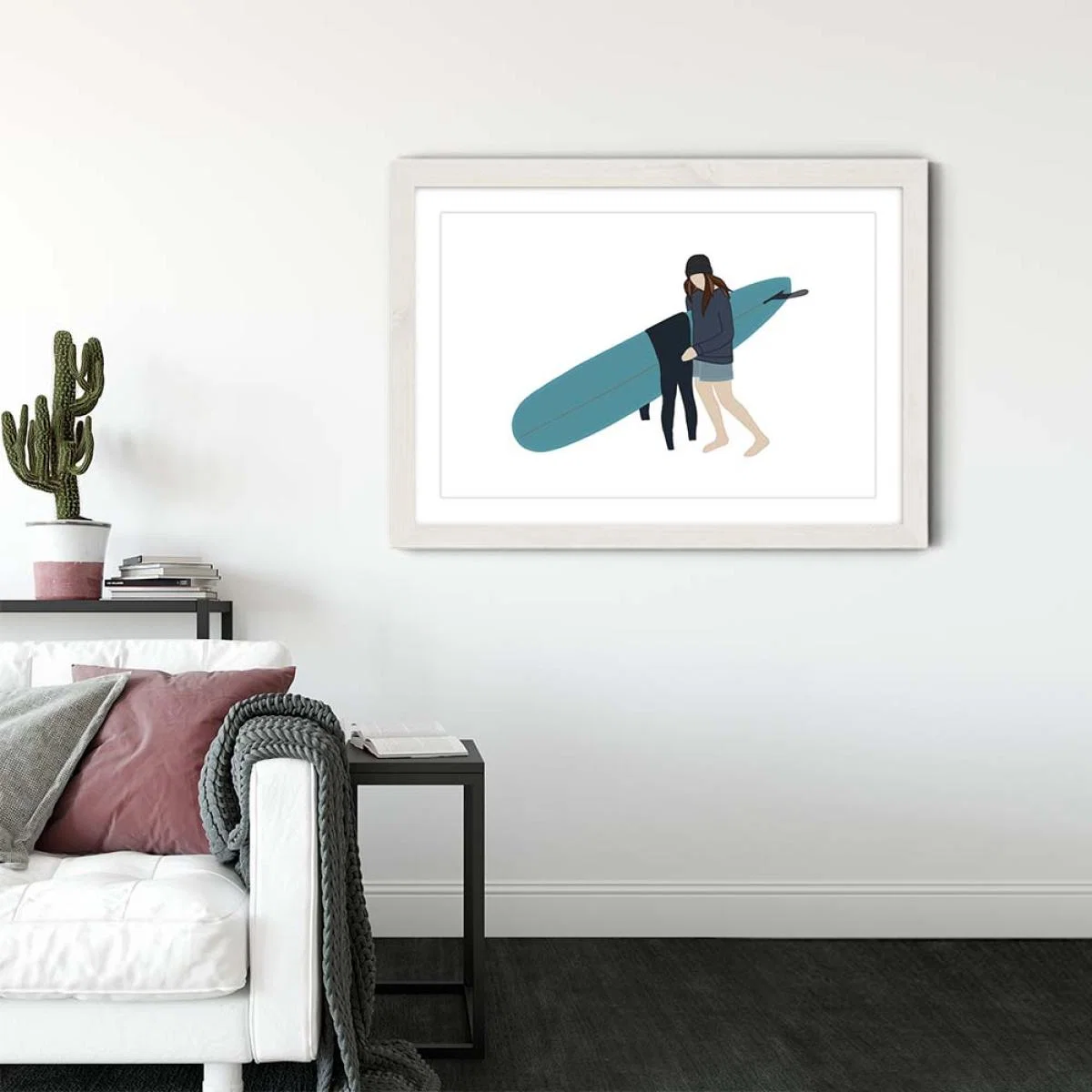 Gower Girl Art Print White Frame – image 3