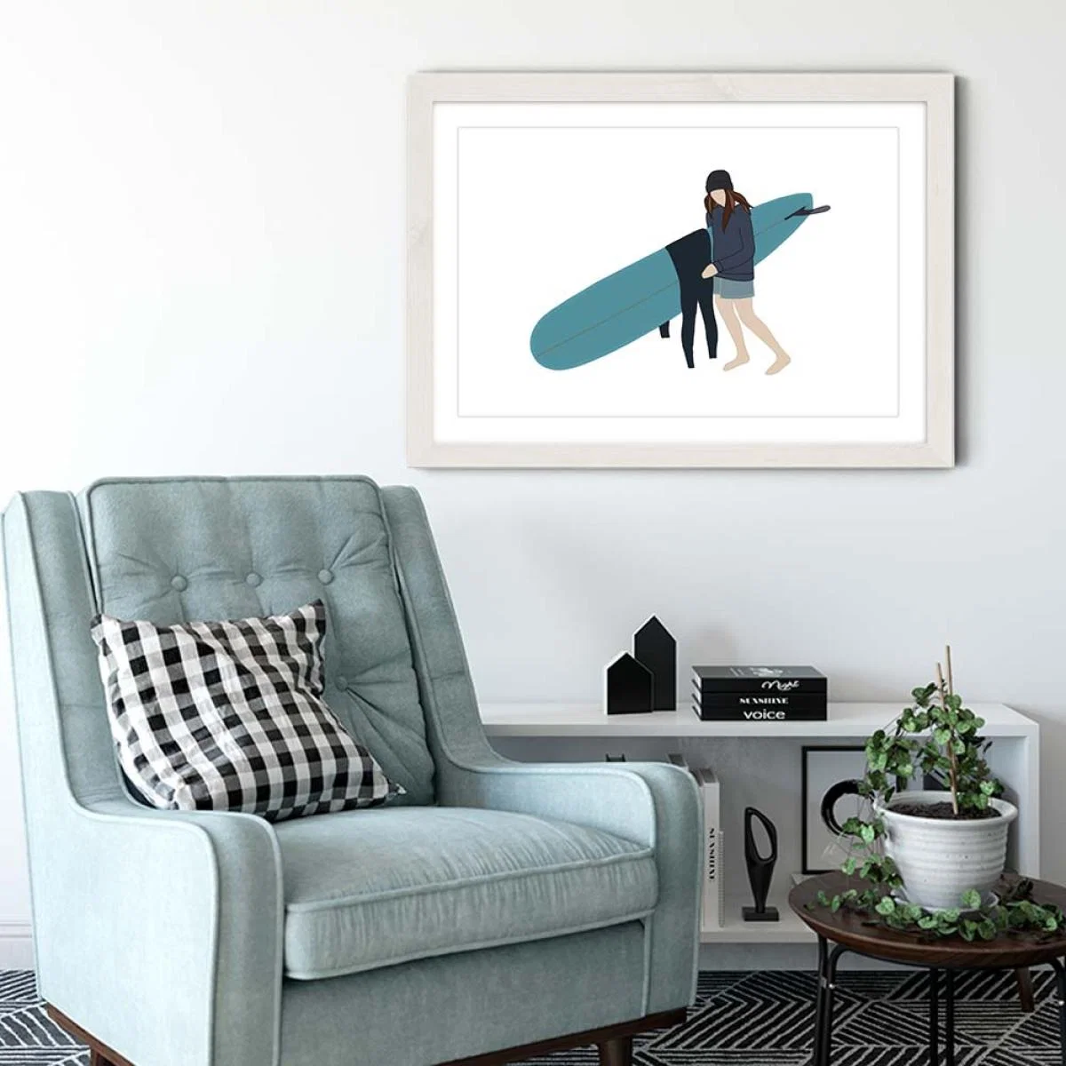 Gower Girl Art Print White Frame – image 4