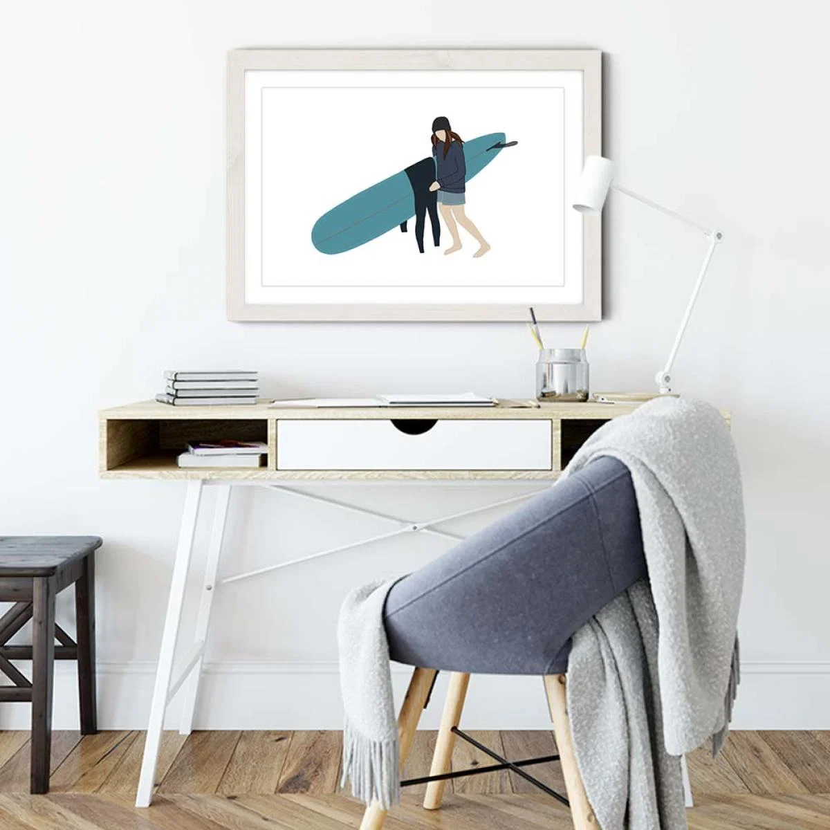 Gower Girl Art Print White Frame – image 5