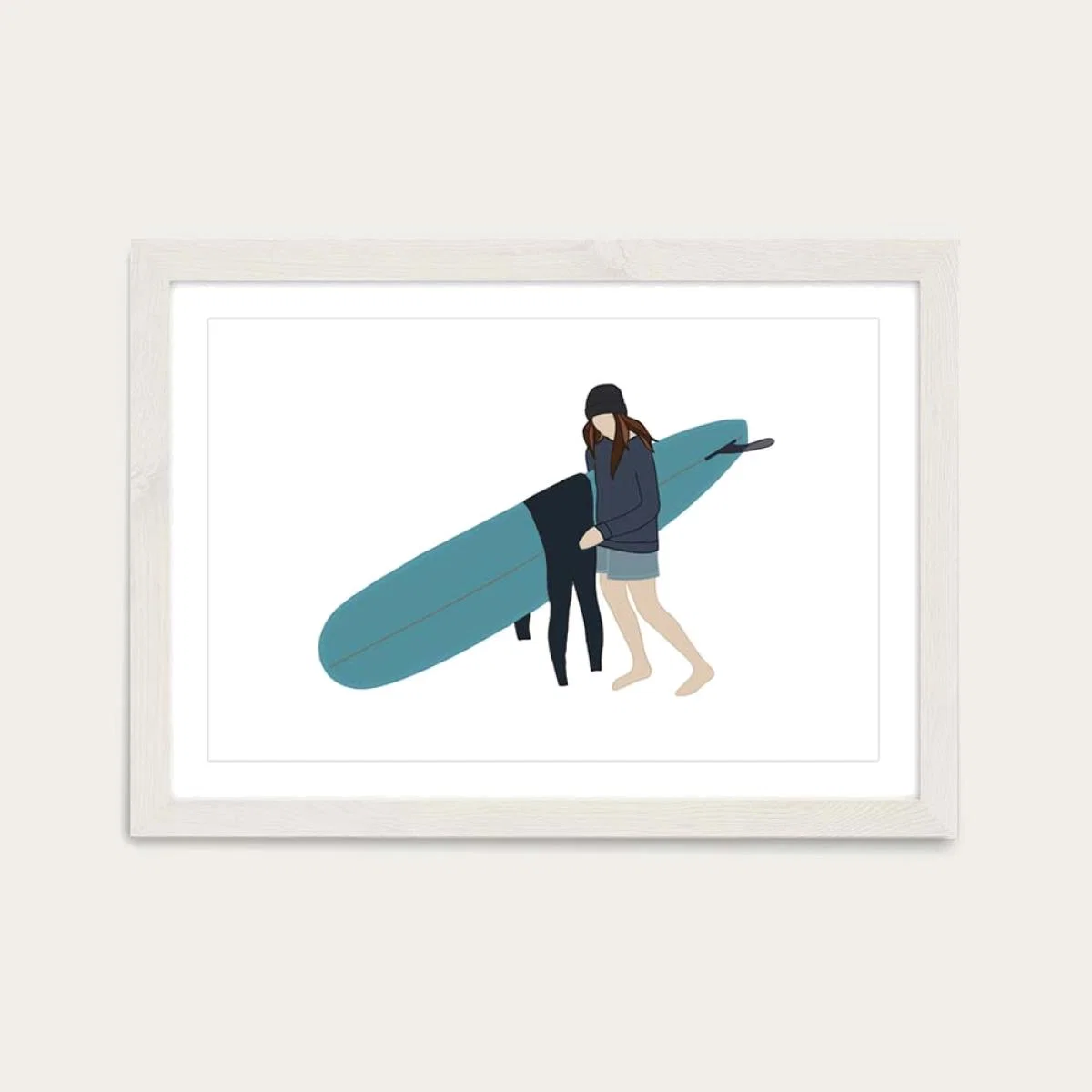 Gower Girl Art Print White Frame – image 1
