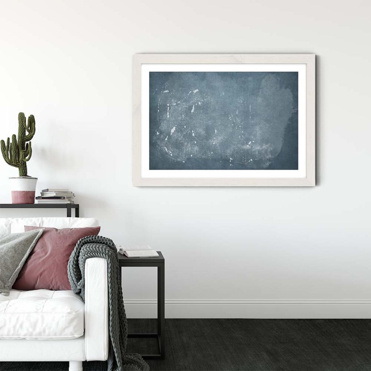 Minimal Abstract Blue 04 Art Print White Frame – image 3