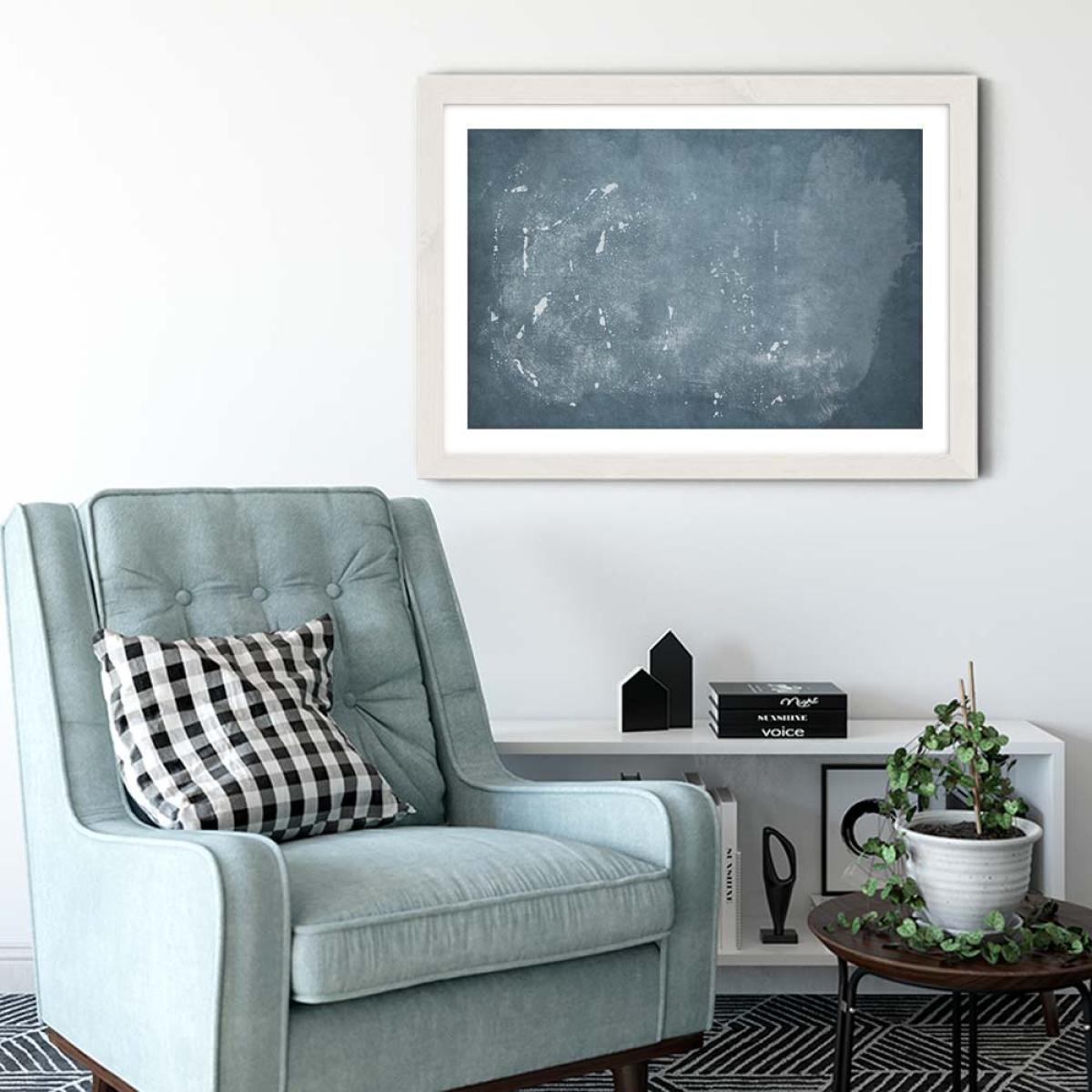 Minimal Abstract Blue 04 Art Print White Frame – image 4
