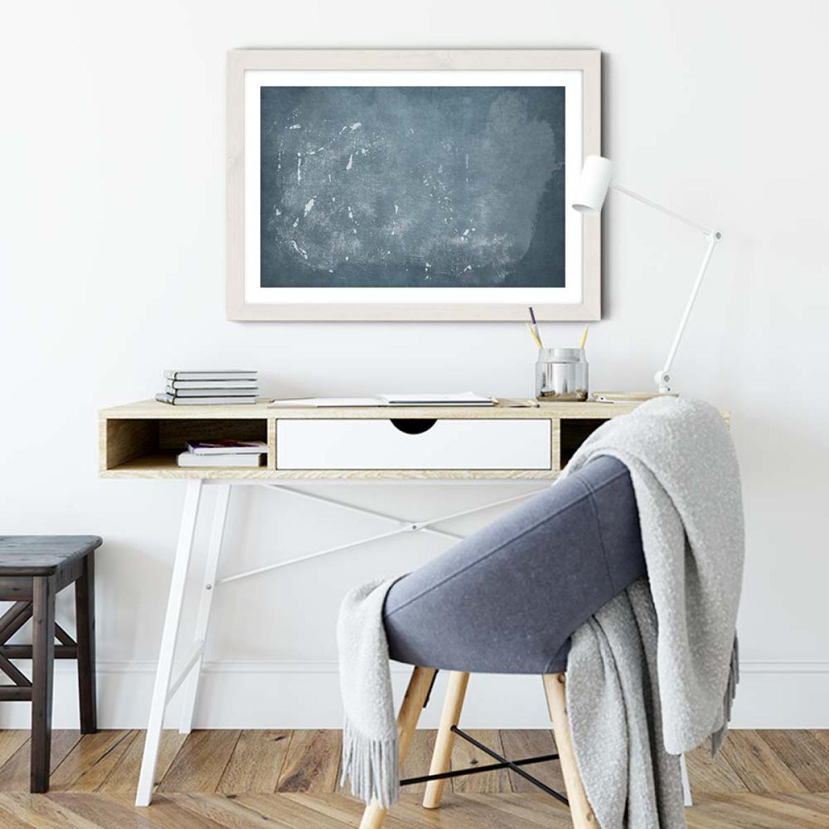 Minimal Abstract Blue 04 Art Print White Frame – image 5