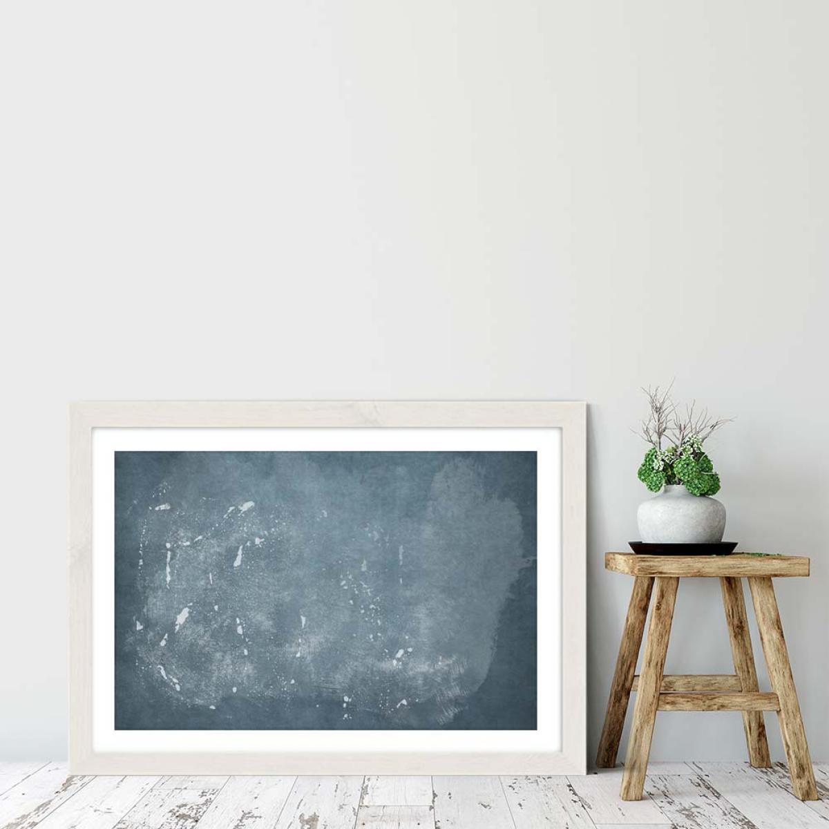Minimal Abstract Blue 04 Art Print White Frame – image 6